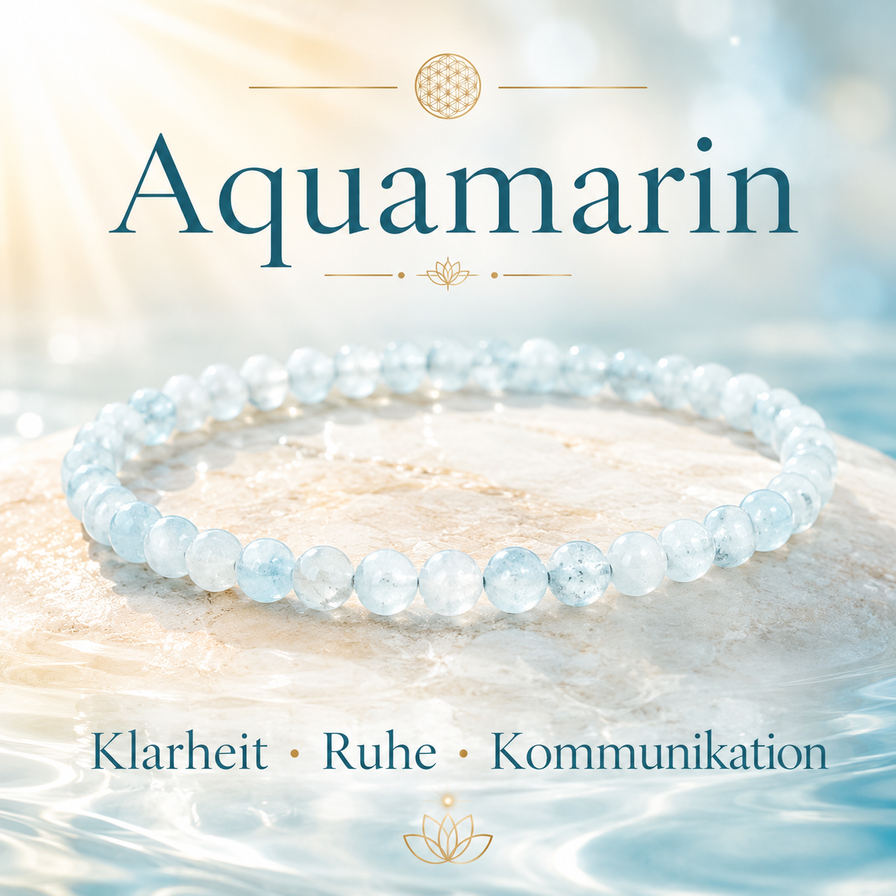 Aquamarin – Armband aus 4 mm Perlen