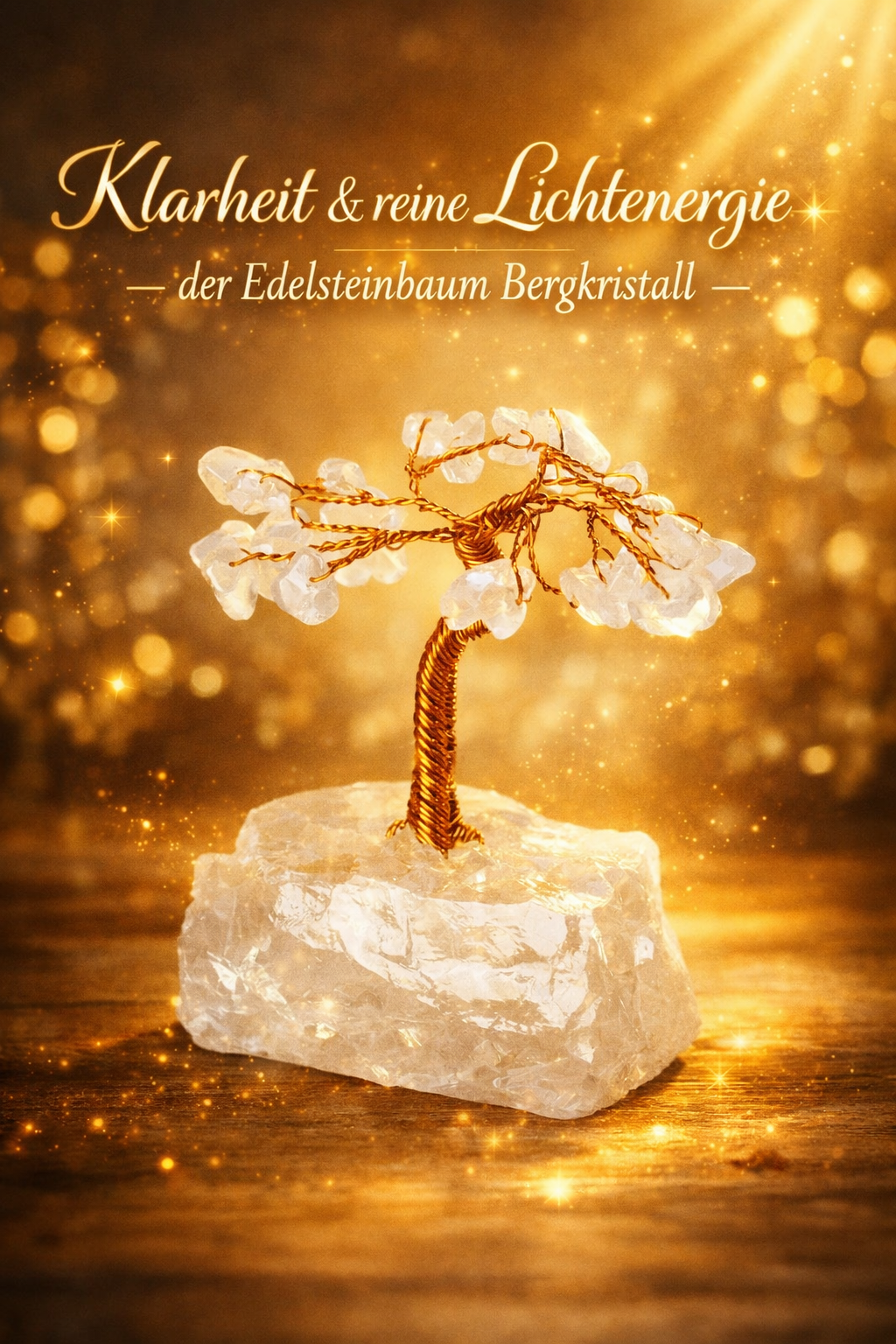 Edelsteinbaum Bergkristall – 7 cm – Deko‑Lebensbaum aus echten Kristallen (163 g)