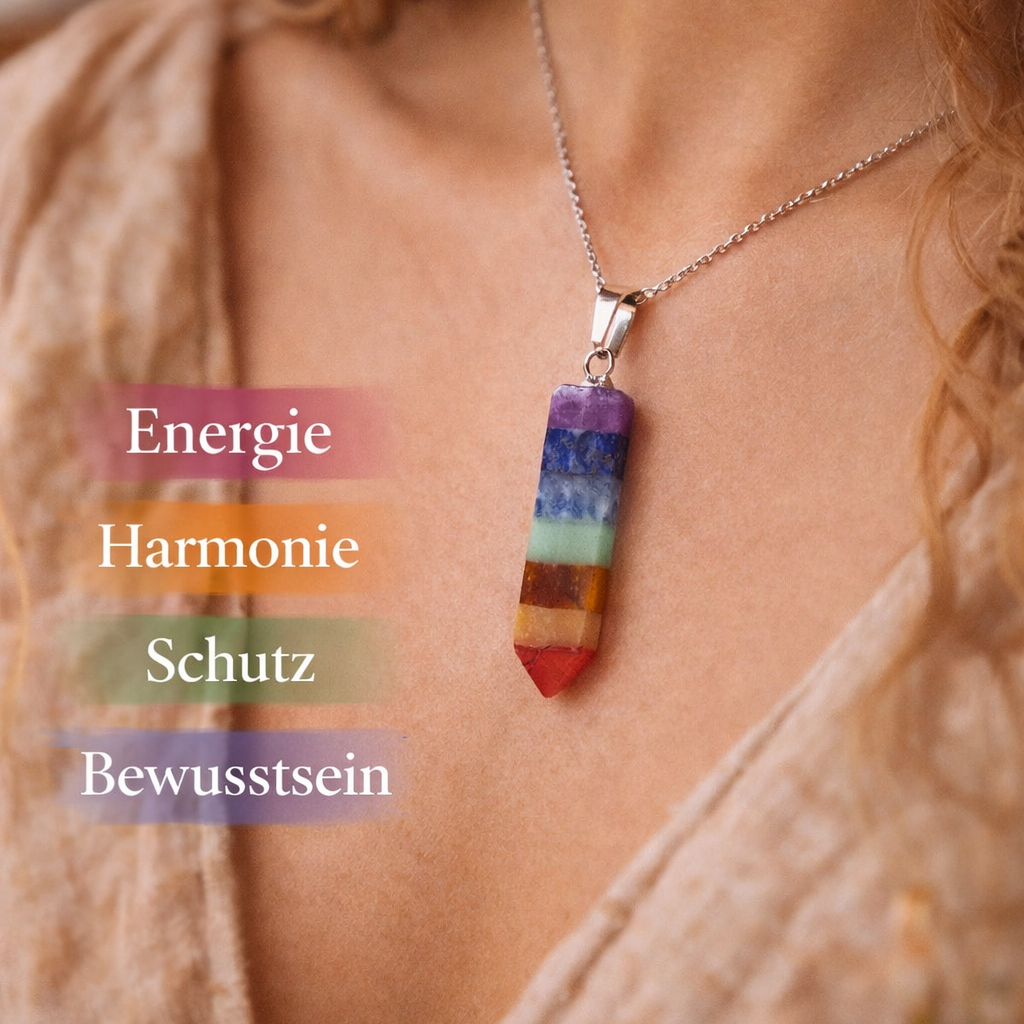 Stein-Anhäger 7 Chakras -- 3.5cm