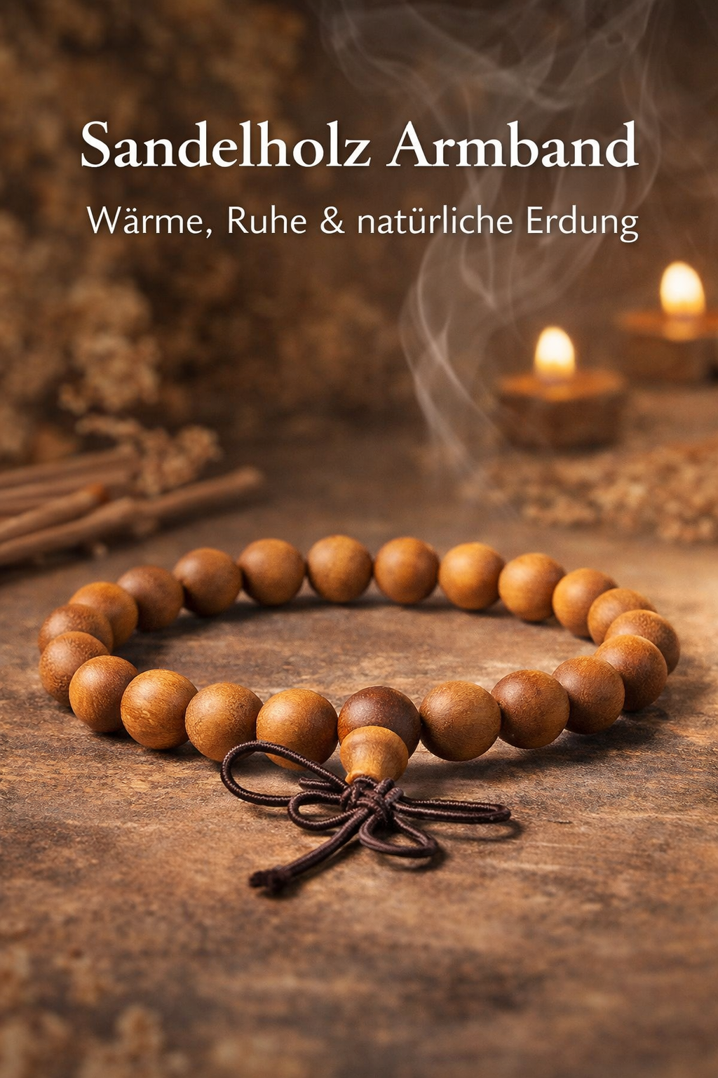 Armband Sandelholz elastisch - Perlen 0.8 cm - Wärme, Ruhe & natürliche Erdung