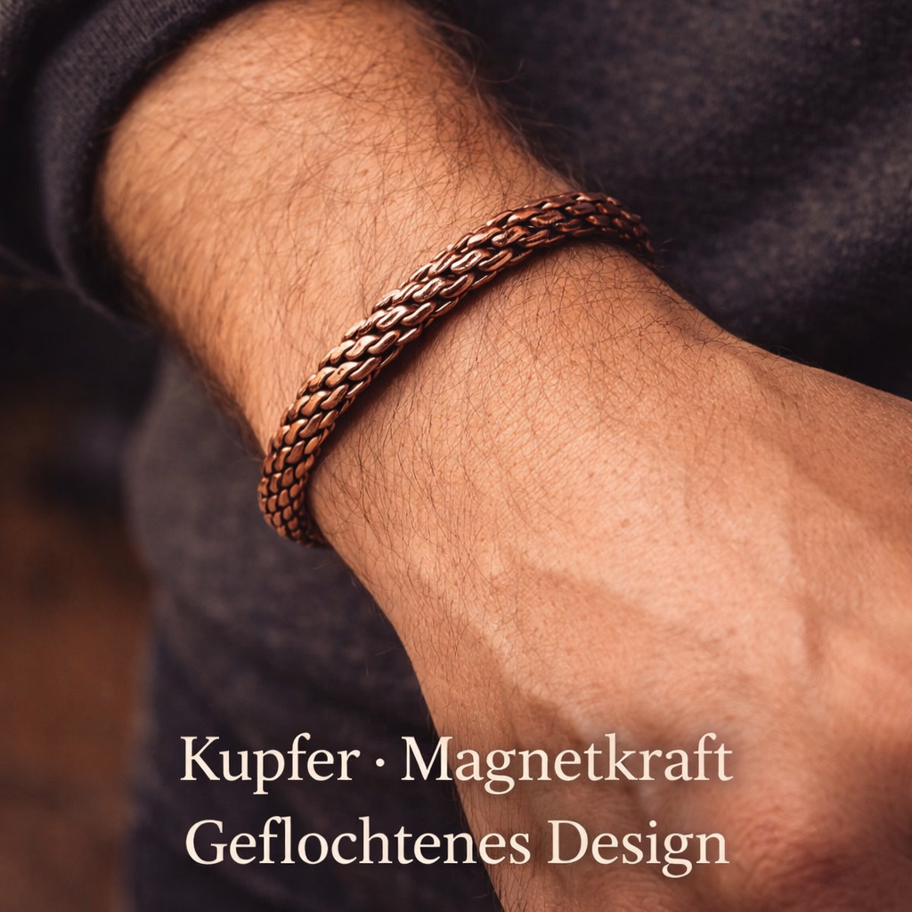 Kupferarmband – geflochten & magnetisch