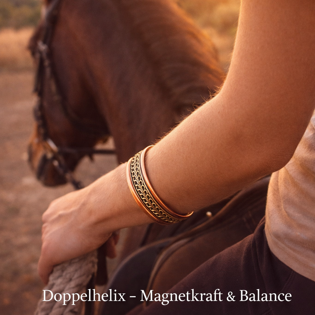 Kupferarmband Doppelhelix – Magnetkraft & Balance