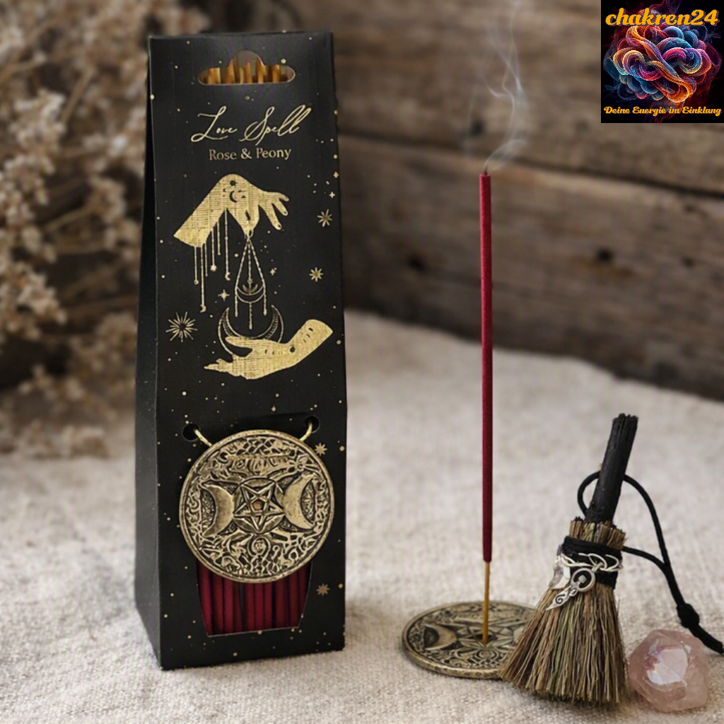 Geschenk‑ & Ritualset „Love Spell“ + Goddess (Rosenquarz)