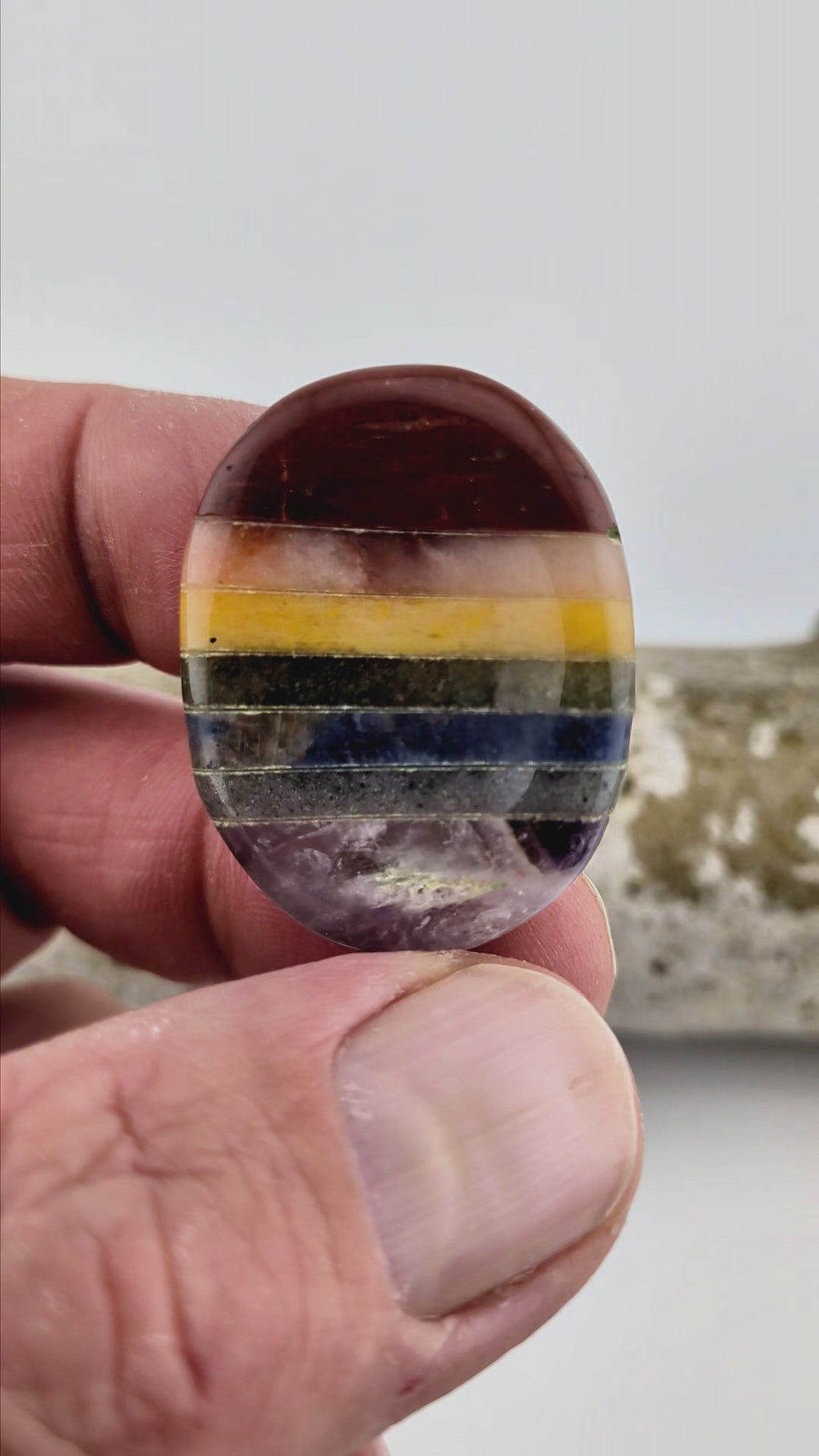 Sorgenstein 7 Chakren -- 2,5x4,5cm